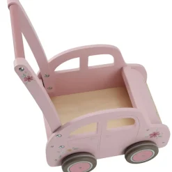 Discount Chariot de marche voiture en bois rose Chariot De Marche