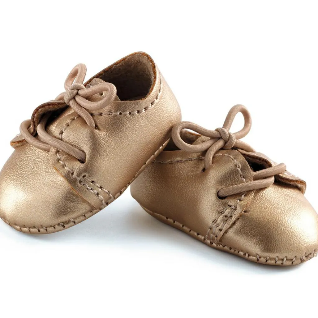 Online Chaussures Pomea dorées pour poupée Accessoires Poupée