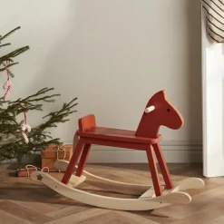 Cheval à bascule rouge orangé Carl Larsson Jouet À Bascule