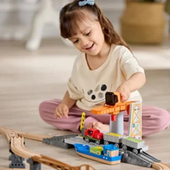 New Circuit de train de cargaison avec port maritime Petites Voitures, Véhicules Et Circuits