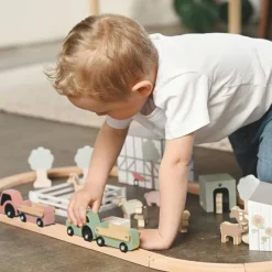 Discount Circuit de train en bois ferme Petites Voitures, Véhicules Et Circuits