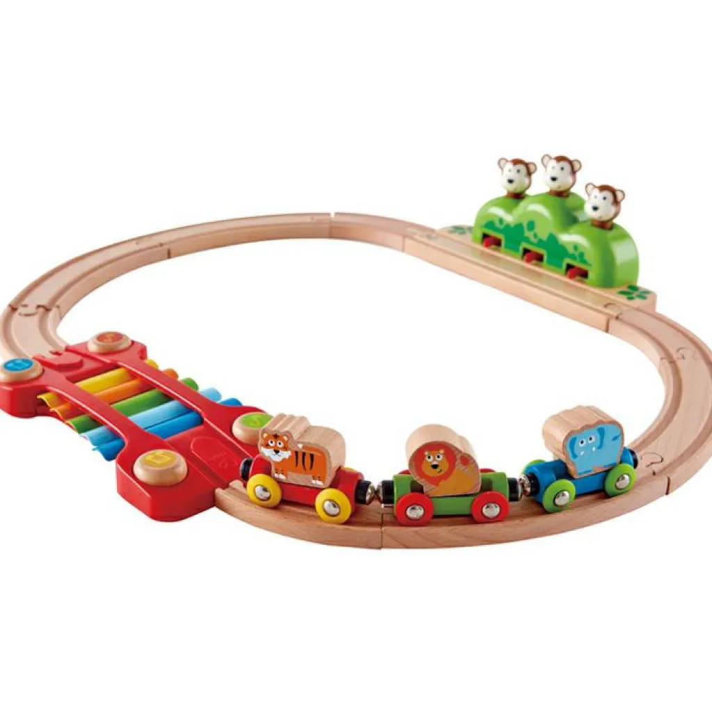 Sale Circuit de train musical en bois jungle Petites Voitures, Véhicules Et Circuits