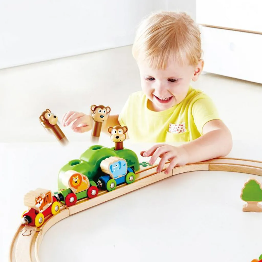 Sale Circuit de train musical en bois jungle Petites Voitures, Véhicules Et Circuits