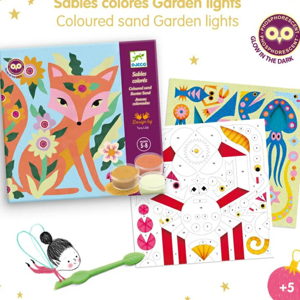 Coffret créatif Sables colorés phosphorescents Garden lights Activités Manuelles