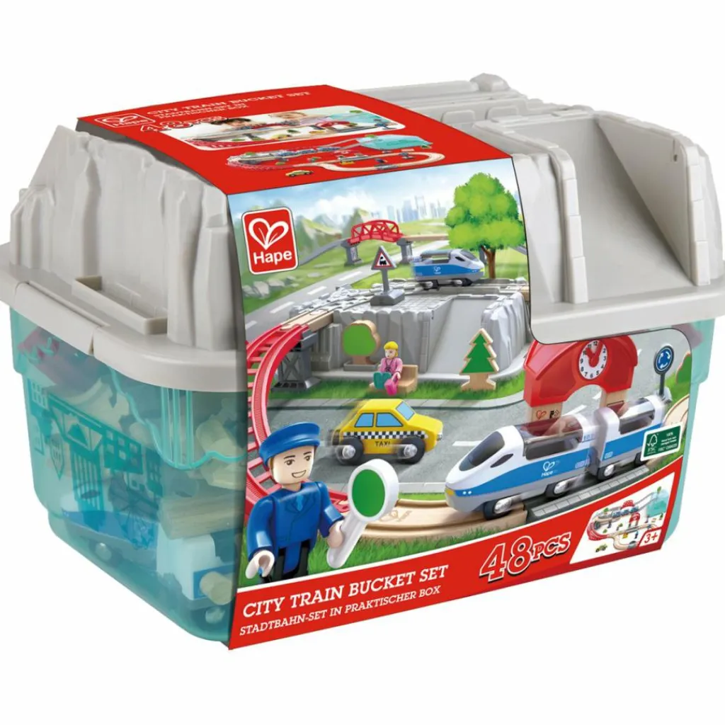 Sale Coffret de train de la ville 2 en 1 Petites Voitures, Véhicules Et Circuits