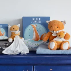 Coffret doudou attache sucette Renard UNICEF Doudou Attache Sucette