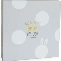 Discount Coffret doudou plat gris Mon tout petit Lapin Bonbon (26 cm) Doudou Plat