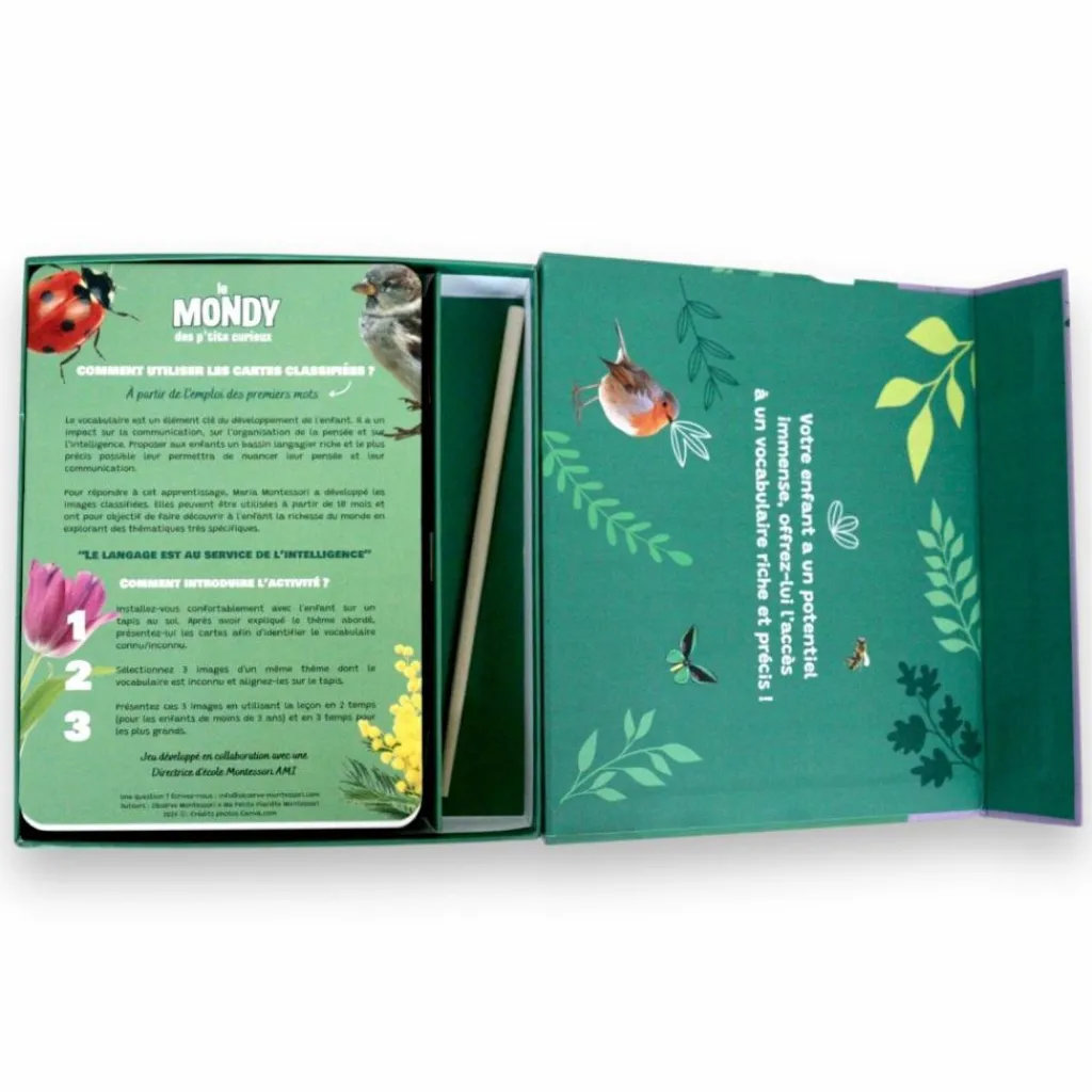 Clearance Coffret Mondy des Curieux (45 cartes de langage bilingues sur le thème de la nature) Apprentissage Du Temps Et Quotidien