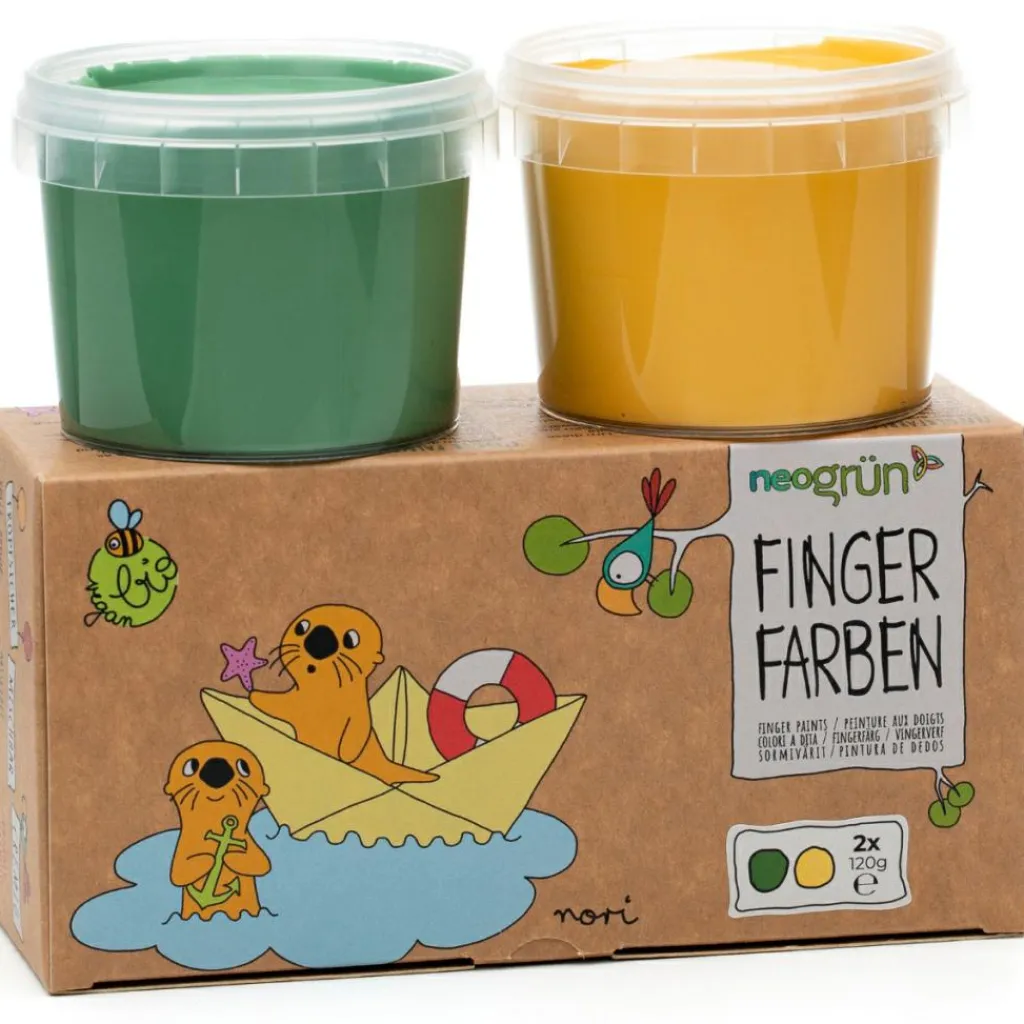 Online Coffret Nori 2 pots vert + jaune peinture aux doigts naturelle et vegan Dessin Et Peinture