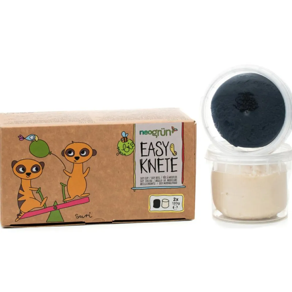 Outlet Coffret Suri 2 pots noir + blanc pâte à modeler naturelle et vegan Pâte À Modeler Et Accessoires