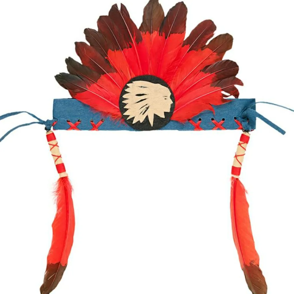 Discount Coiffe indienne Anoki rouge Accessoires De Déguisement