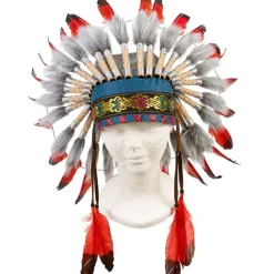Best Coiffe indienne Ituha rouge Accessoires De Déguisement