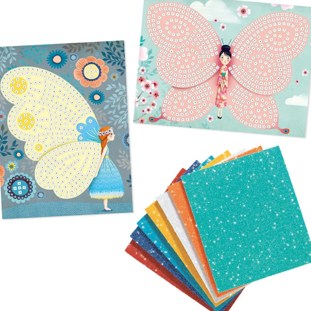 Collages mosaïques Papillons Activités Manuelles