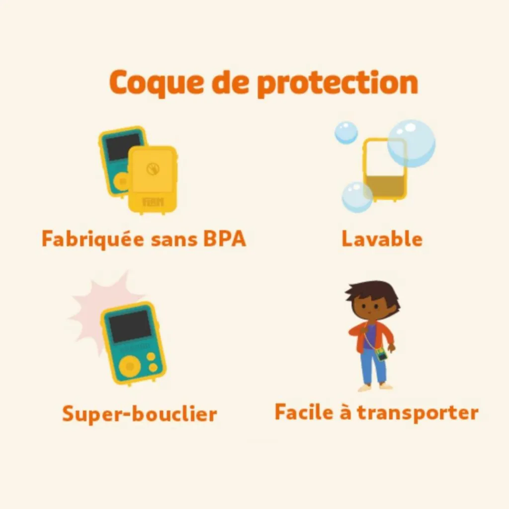 Clearance Coque de protection jaune pour baladeur Flam Conteuse