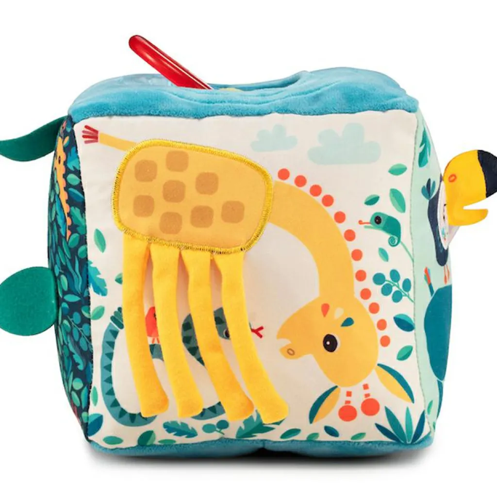 Hot Cube d'activités sonore en tissu Jungle (13 cm) Balle / Cube D'Activités