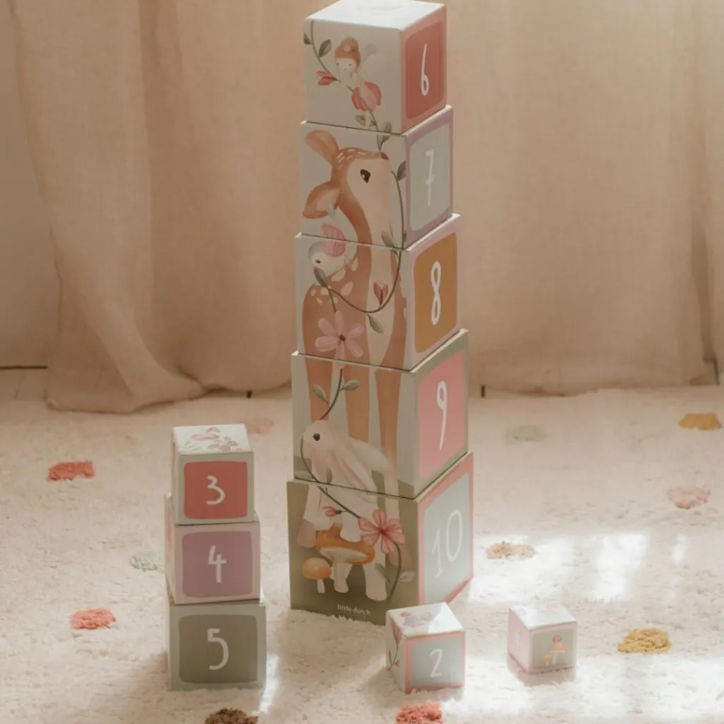 Outlet Cubes à empiler en carton FSC Fairy Garden Jouet À Empiler