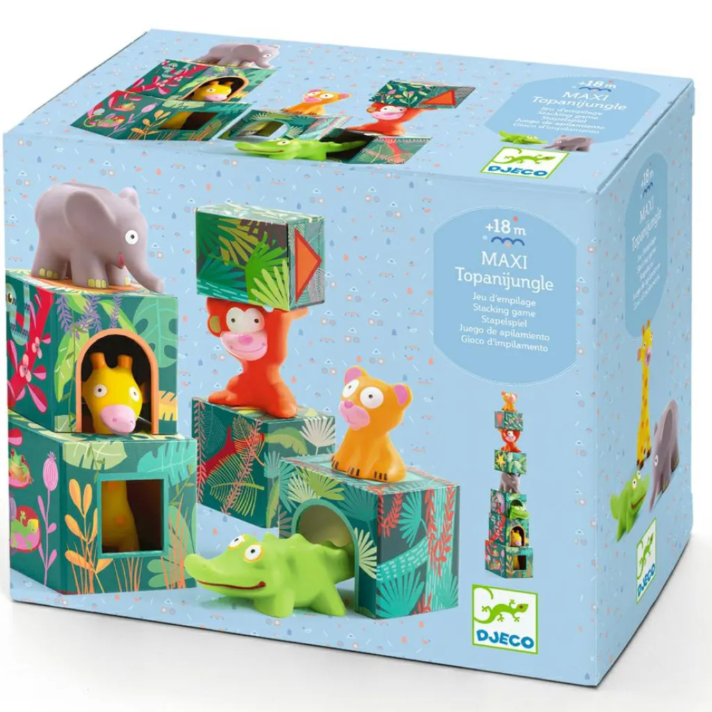Clearance Cubes à empiler Maxi Topani jungle Jouet À Empiler