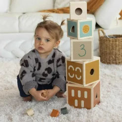 Outlet Cubes empilables en bois Jouet À Empiler