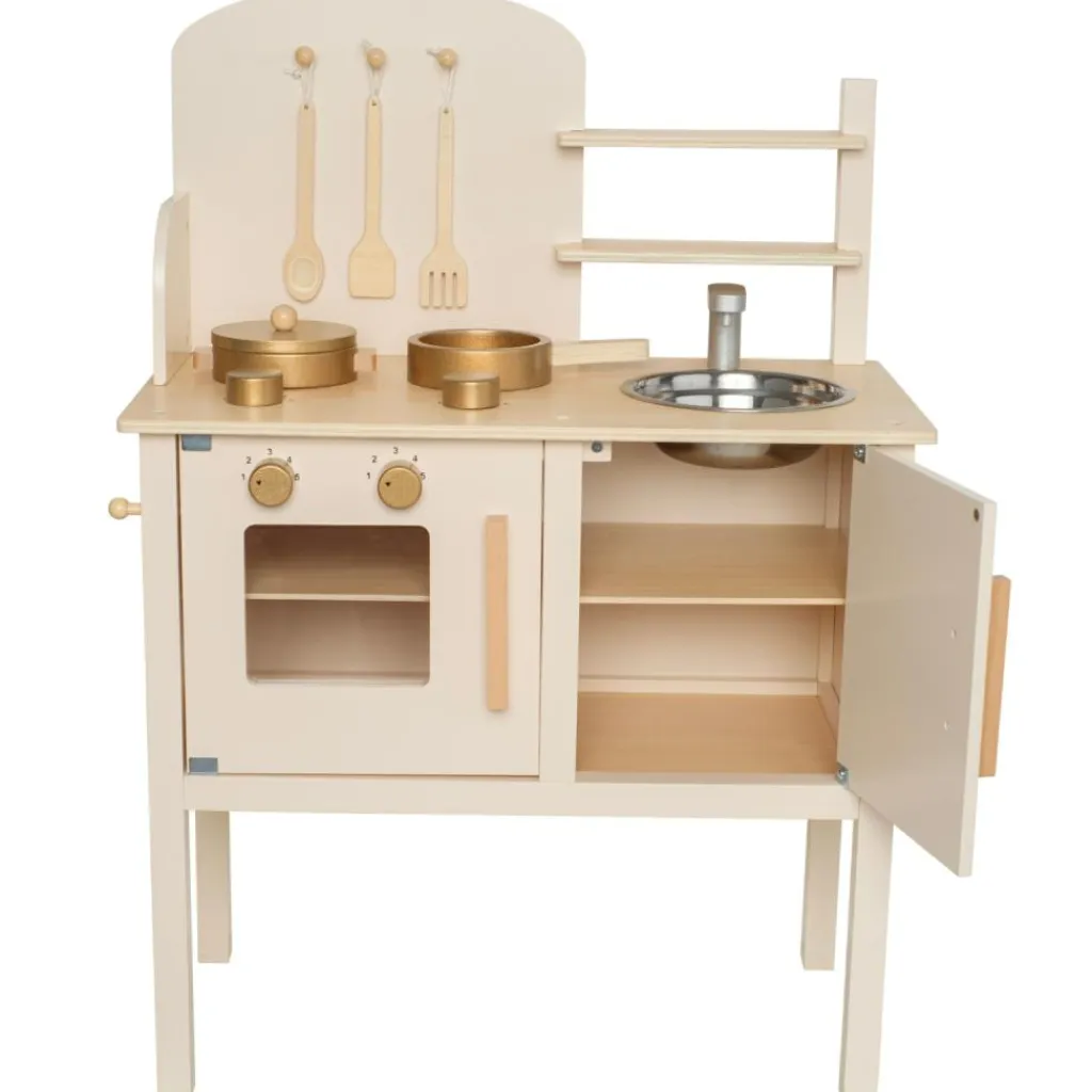 Sale Cuisinière en bois Crème Enfant Cuisine Enfant