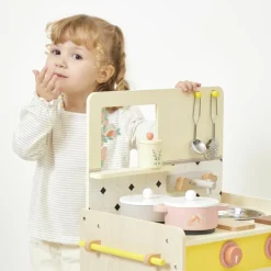 Clearance Cuisinière en bois Mamie Soleil (11 pièces) Enfant Cuisine Enfant