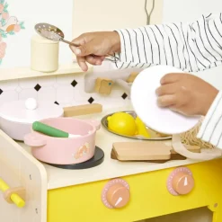 Clearance Cuisinière en bois Mamie Soleil (11 pièces) Enfant Cuisine Enfant