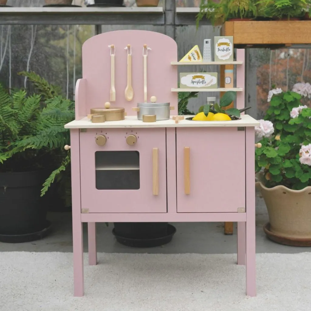New Cuisinière en bois rose Enfant Cuisine Enfant