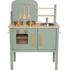 New Cuisinière en bois Verte Enfant Cuisine Enfant
