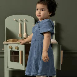 New Cuisinière en bois Verte Enfant Cuisine Enfant