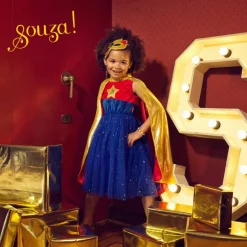 Hot Déguisement Super Hero girl robe+cape (8-10 ans) Enfant Déguisement Enfant