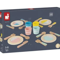 Sale Dînette en bois (20 pièces) Dînette Et Aliments Factices