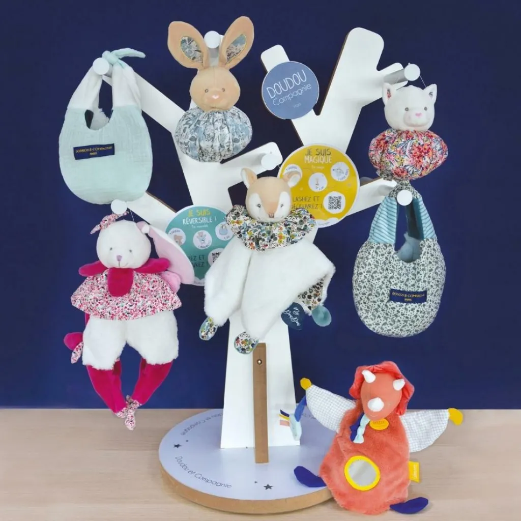 Hot Doudou amusette 3 en 1 Panda Les petits futés Doudou Marionnette