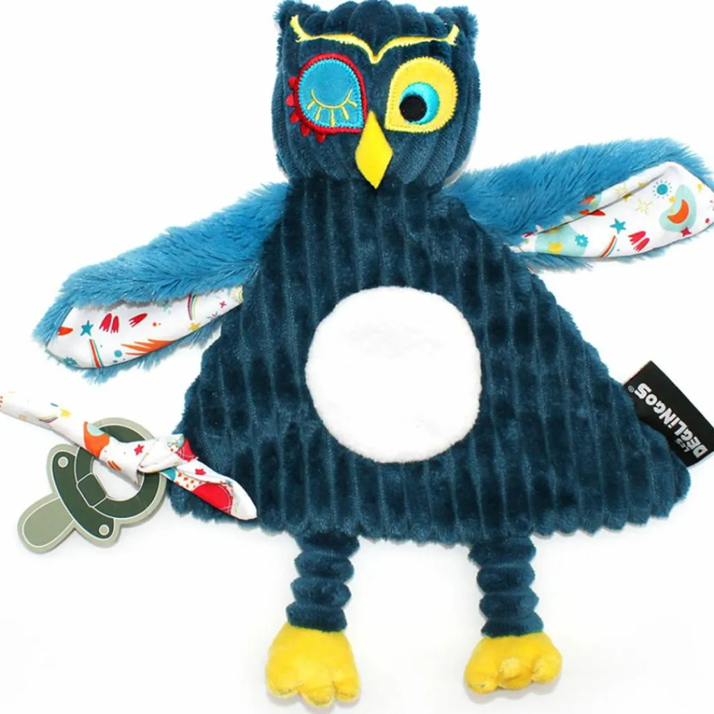New Doudou attache sucette Astros le Hibou Doudou Attache Sucette