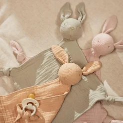 Discount Doudou attache sucette Bunny Ears Olive Green Doudou Attache Sucette