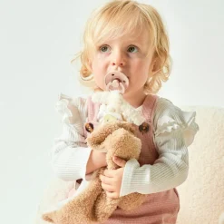 Hot Doudou attache sucette Teddy Rhino Caramel Doudou Attache Sucette