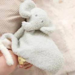 Outlet Doudou attache sucette Teddy Eléphant Gris Doudou Attache Sucette
