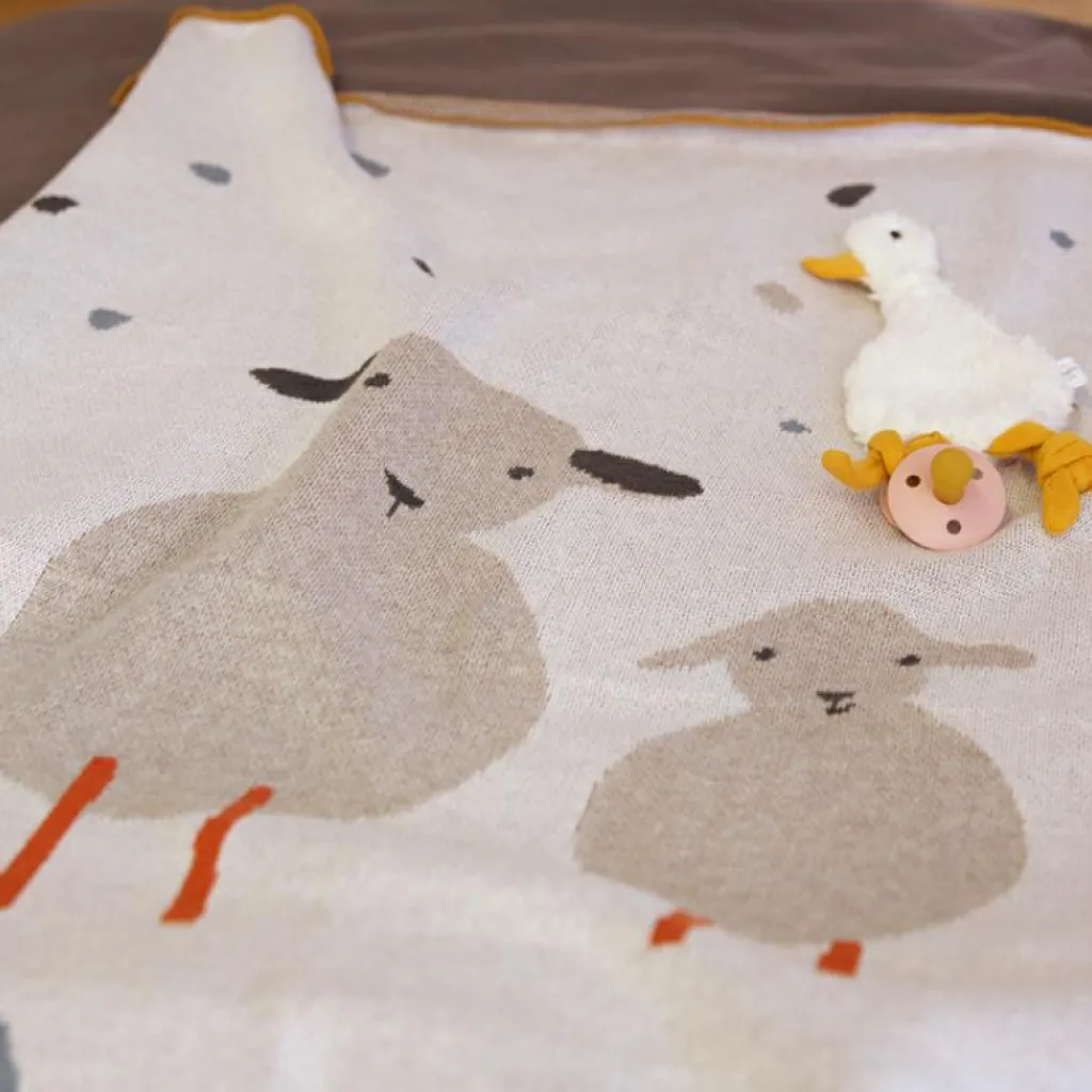 Clearance Doudou attache sucette Tiny Farmer Oie Doudou Attache Sucette