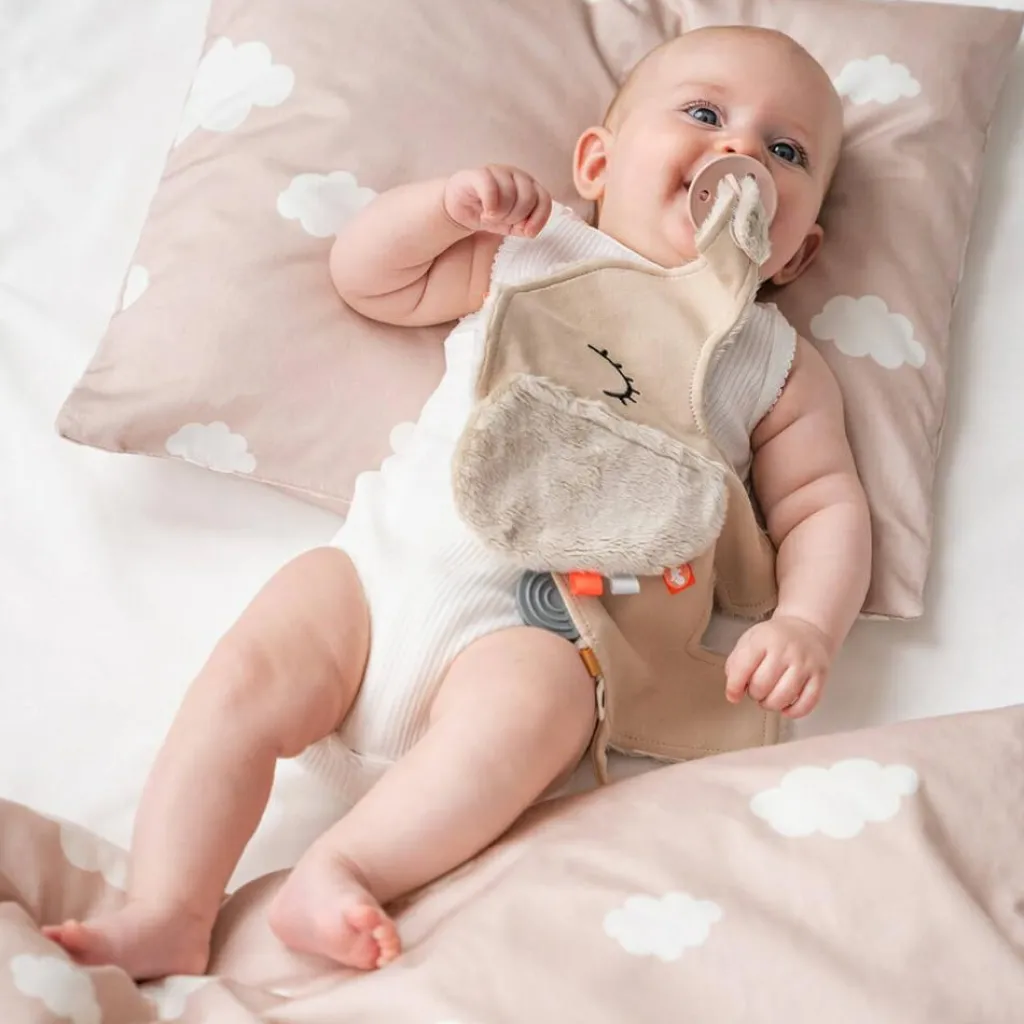 Discount Doudou attache-sucette Elphee Sable Doudou Attache Sucette