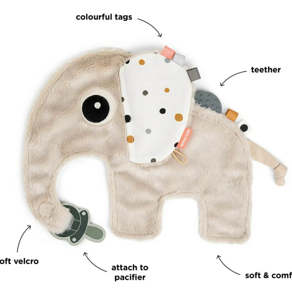 Discount Doudou attache-sucette Elphee Sable Doudou Attache Sucette