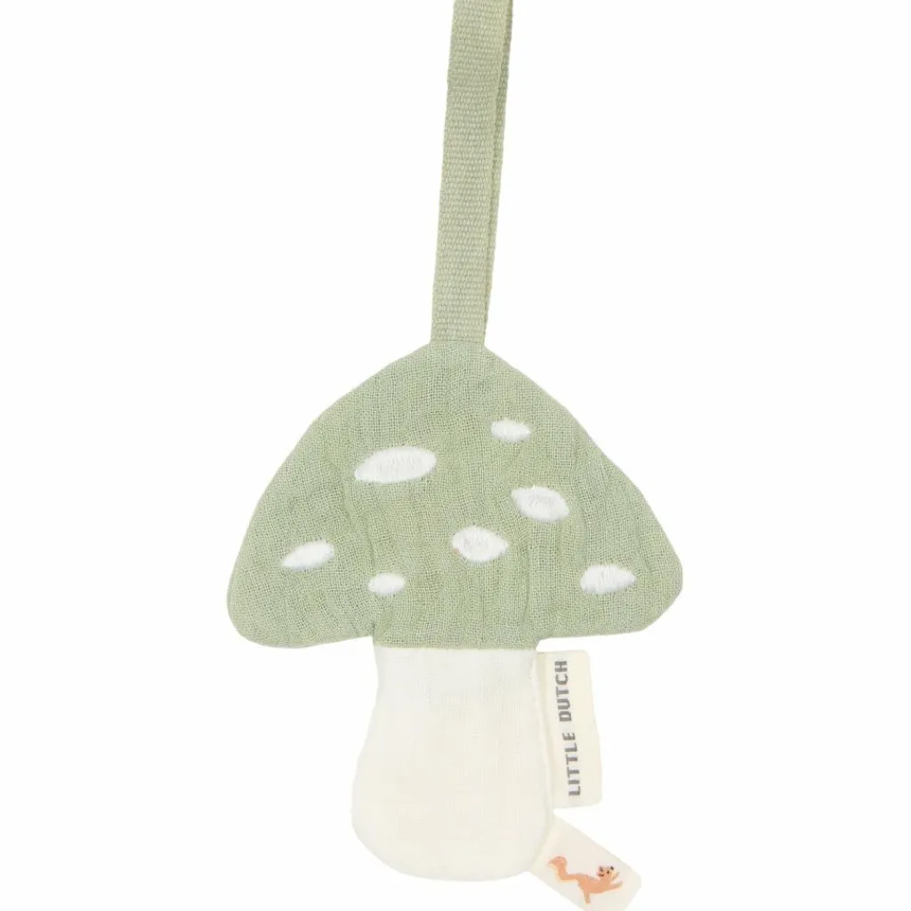 Online Doudou attache-tétine en gaze de coton Champignon Doudou Attache Sucette