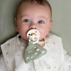 Online Doudou attache-tétine en gaze de coton Champignon Doudou Attache Sucette