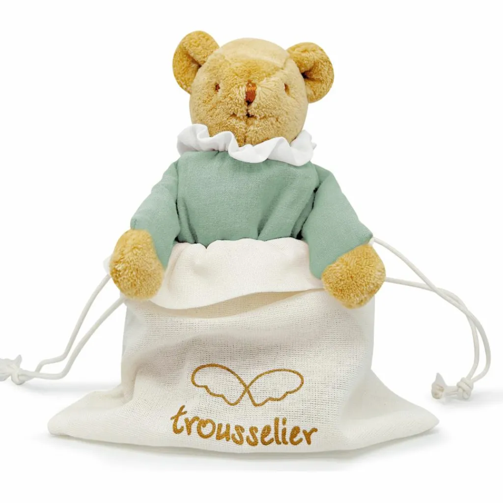 New Doudou avec hochet Ours Celadon Hochet