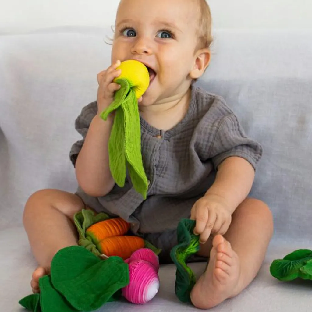 Sale Doudou de dentition 2 en 1 John Lemon Doudou Plat