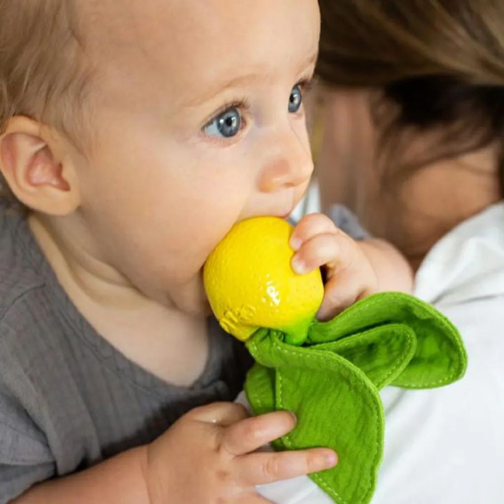 Sale Doudou de dentition 2 en 1 John Lemon Doudou Plat