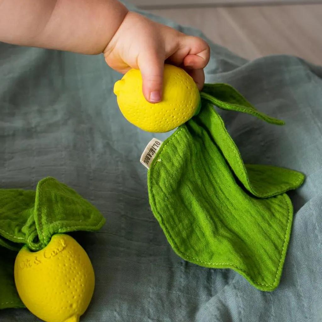 Sale Doudou de dentition 2 en 1 John Lemon Doudou Plat