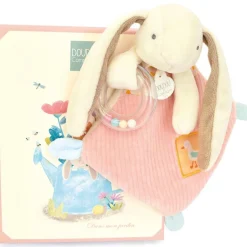 Doudou hochet Lapin Ciboulette Dans mon jardin (21 cm) Doudou Plat