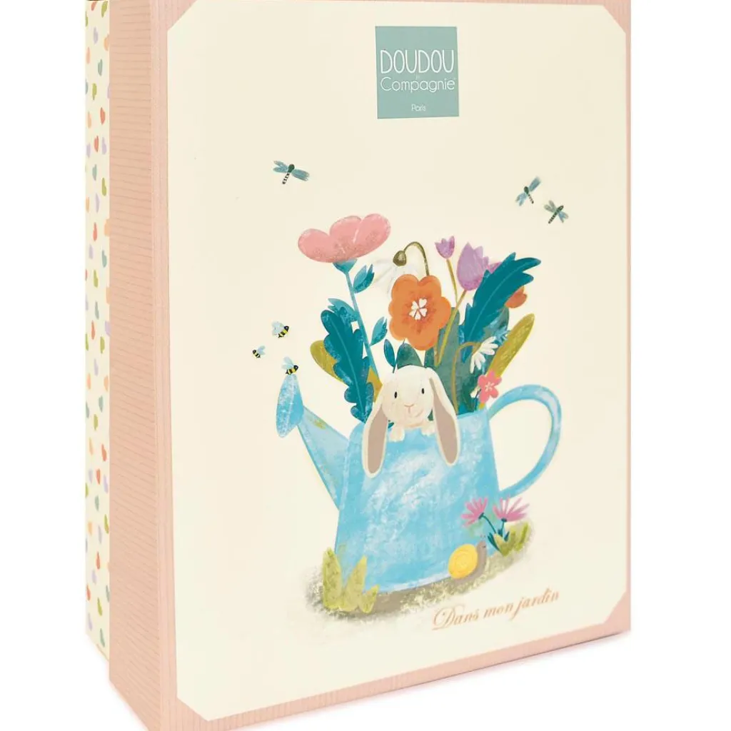 Doudou hochet Lapin Ciboulette Dans mon jardin (21 cm) Doudou Plat