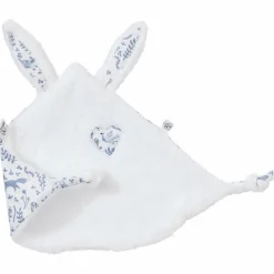 Outlet Doudou lapin petit cœur forêt et microfibre blanc Doudou Attache Sucette