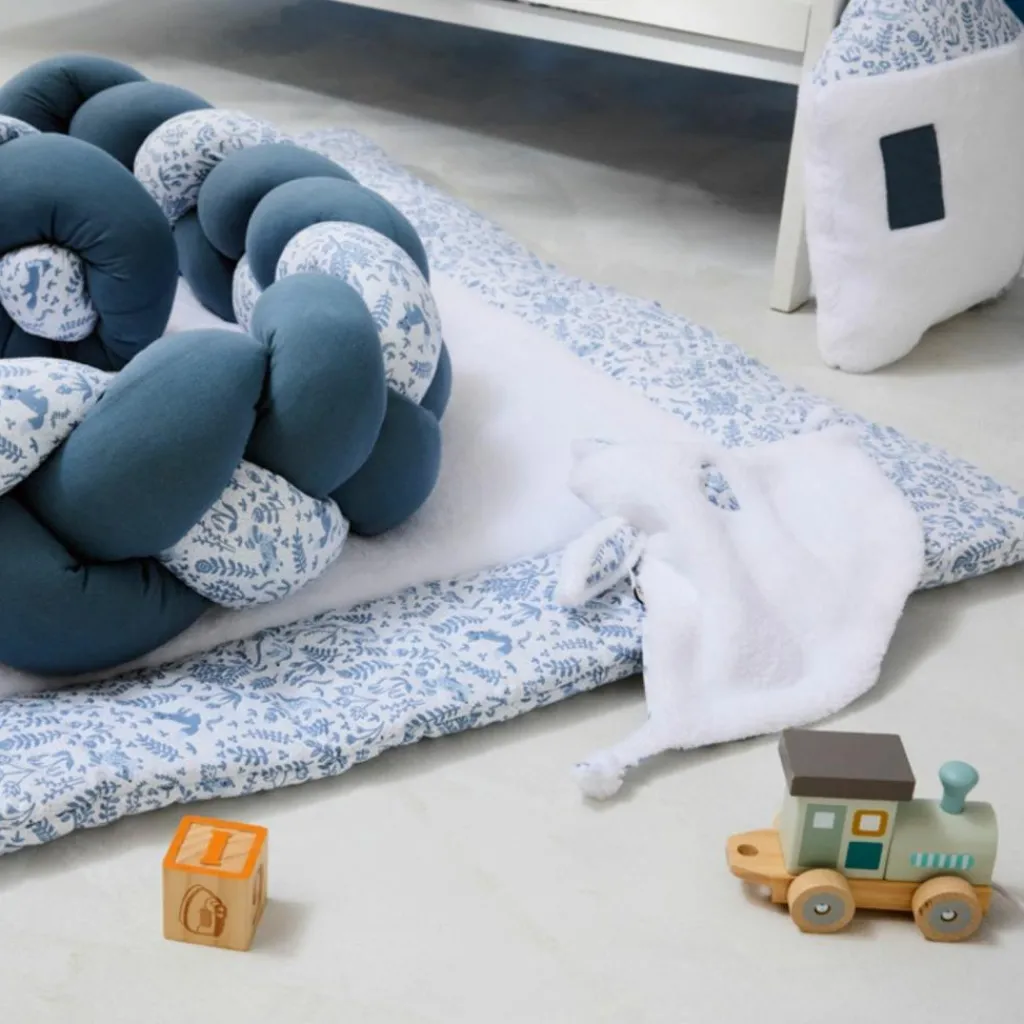 Outlet Doudou lapin petit cœur forêt et microfibre blanc Doudou Attache Sucette