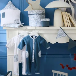 Outlet Doudou lapin petit cœur forêt et microfibre blanc Doudou Attache Sucette