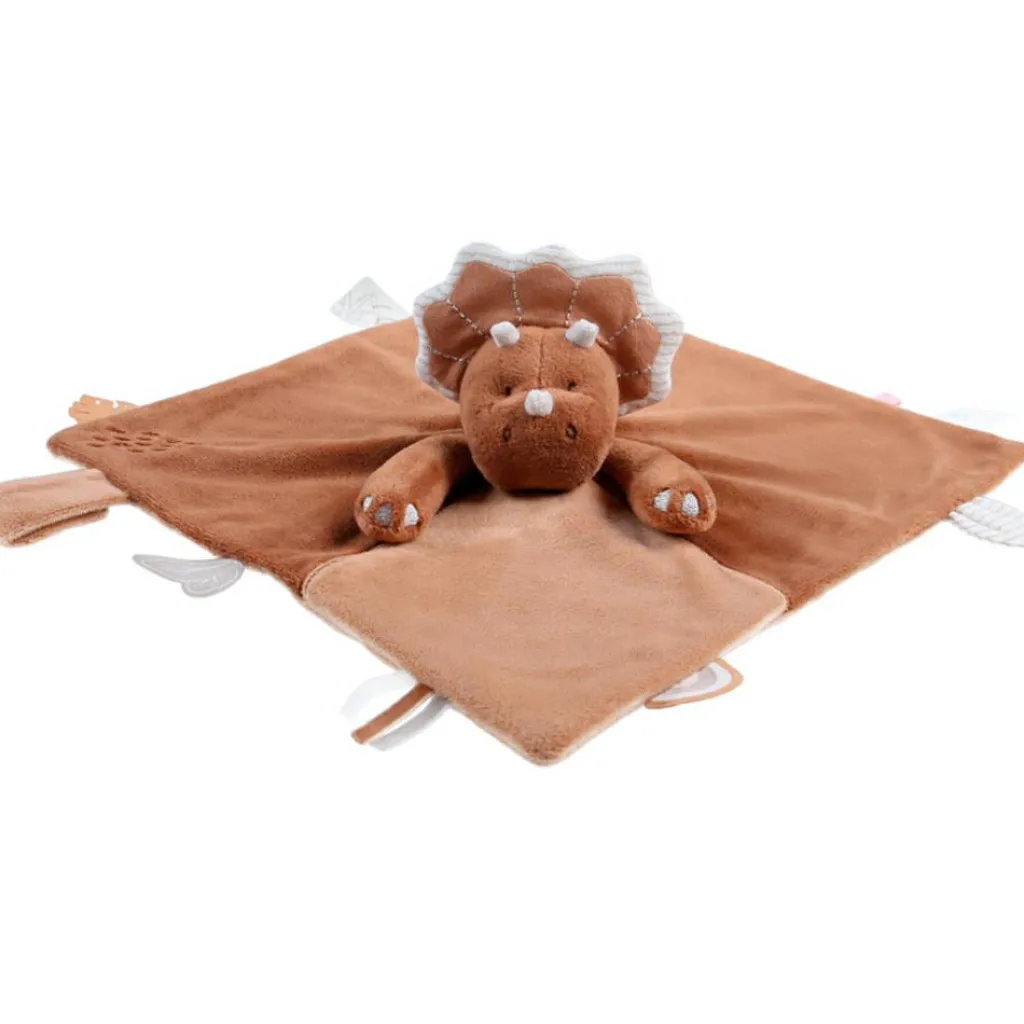 Discount Doudou marionnette Tricéraptos Ops en veloudoux cannelle (27 cm) Doudou Marionnette